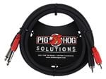 Pig Hog Solutions RCA to Quarter Inch Dual Cable Front View